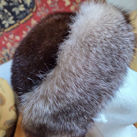 Stunning Real Fur Hat Mink & Crystal Fox - Picture 6 of 11